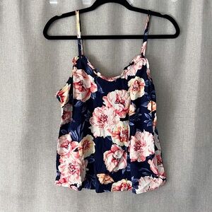 Old Navy Floral V-Neck Camisole Navy and Pink Spaghetti Strap Ruffled Cami